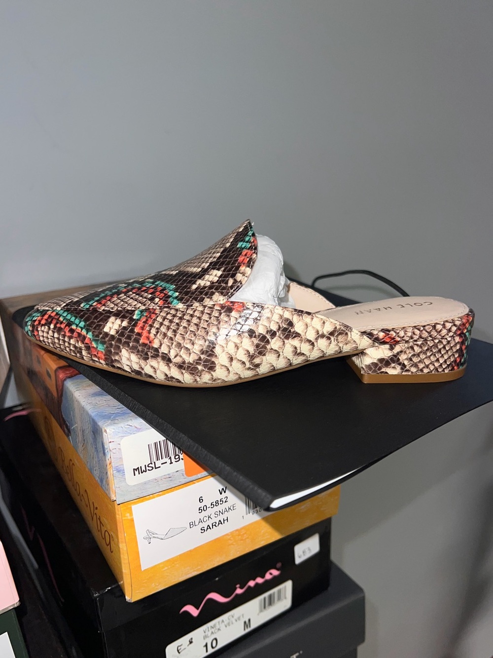 Cole Haan Piper Mule Snake Skin Womens Size 5.5 NEW WITH BOX - Picture 11 of 11